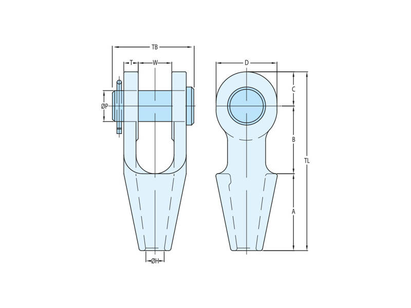 OPEN SPELTER SOCKETs with bolt and nut