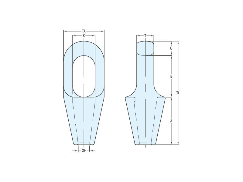 Closed SPELTER SOCKETS