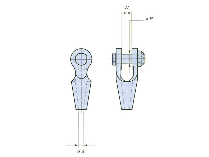 OPEN SPELTER SOCKETS ACCORDING TO JIS F-3432